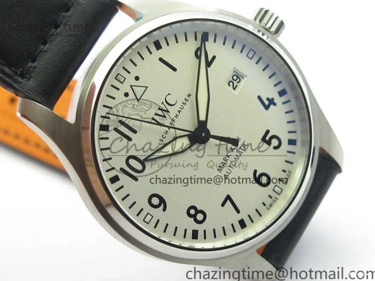 MIROTIME 0427 MARK XVIII IW327002 SS FKF 1:1 Best Edition White Dial On Black Leather Strap Affordable 7121